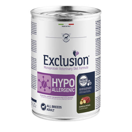 EXCLUSION – Hypoallergenic – Cavallo e Patate 400gr da 1, 6 o 12 latte