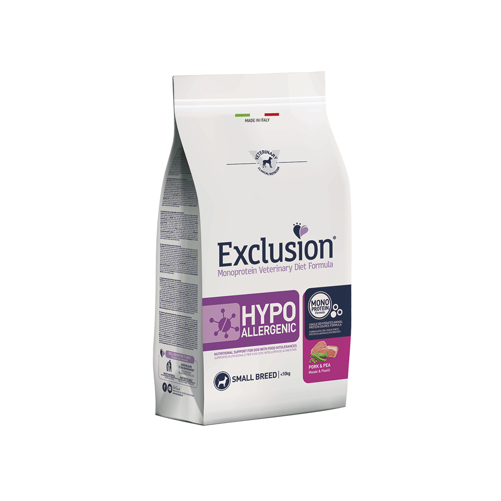 Exclusion Diet Hypoallergenic Small Breed Maiale e Piselli 2 kg