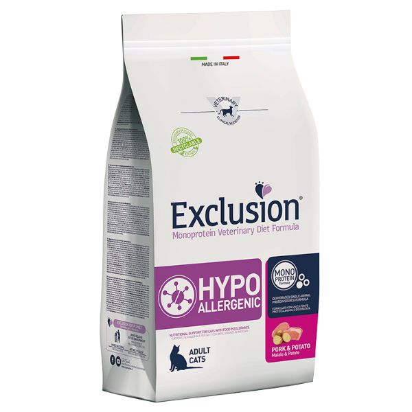 Exclusion Diet Hypoallergenic gatto Maiale e Patate 1.5 kg