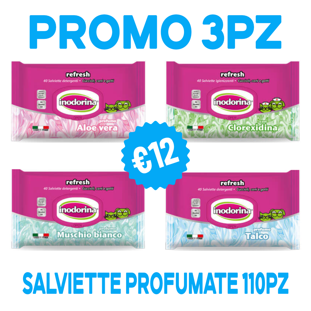INODORINA - SALVIETTE PROFUMATE - 110PZ - VARIE PROFUMAZIONI - PROMO 3pz
