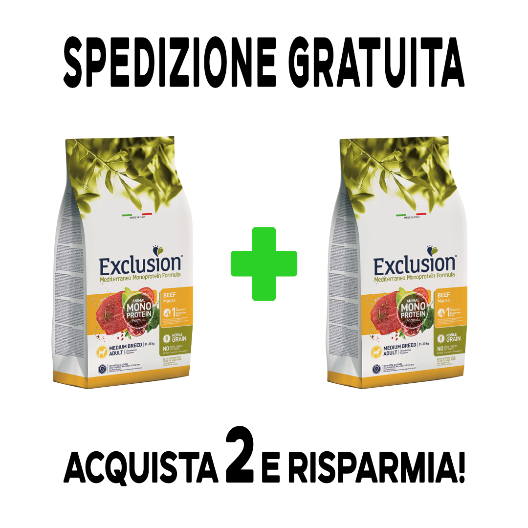 Exclusion - Mediterranean - adult medium breed beef - 12 kg