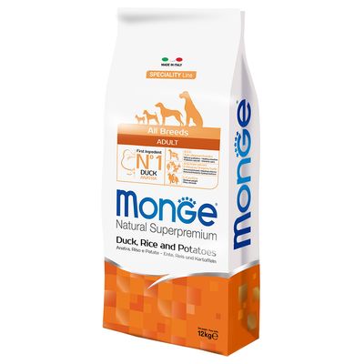 Monge superpremium all breeds adult - 12 kg - duck