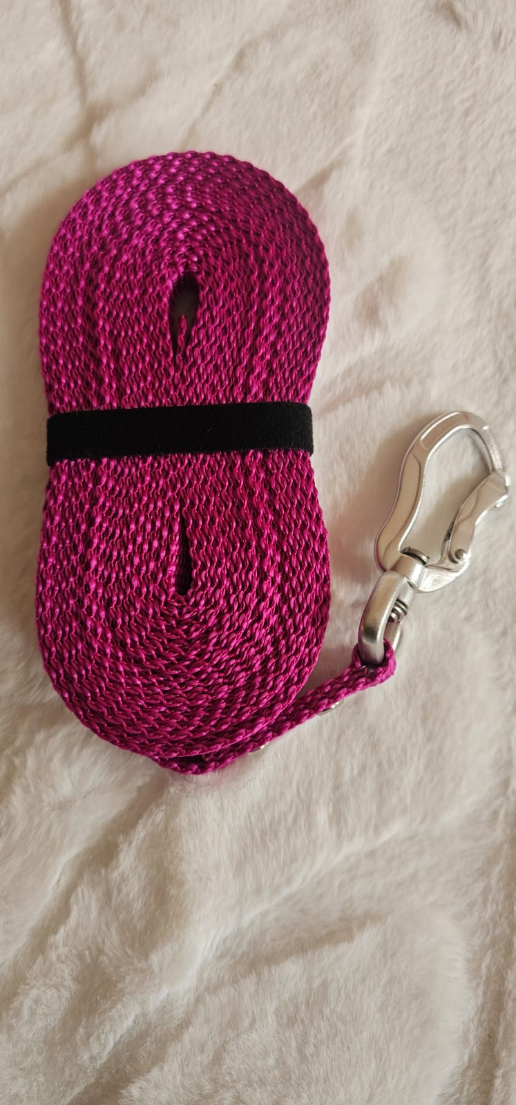 Lunghina per cane – 5 metri, larghezza 1 cm, con moschettone in acciaio - artigianale - vari colori