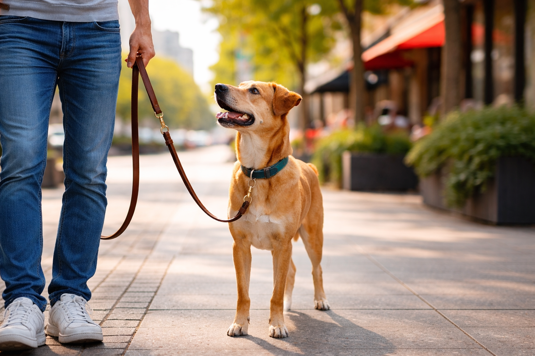Lunghezza del guinzaglio: legge, sicurezza, benessere e materiali