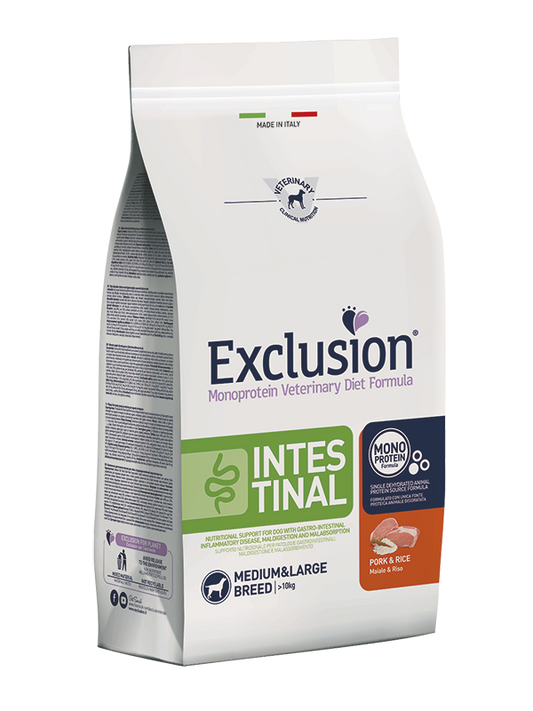 Exclusion Intestinal Pork and Rice Medium Large Breed 2 Kg and 12 kg