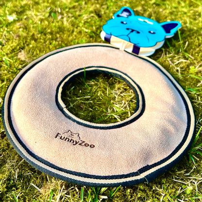 FunnyZoo - Suede Frisbee with coconut fiber rope inside