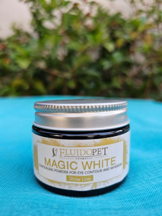 FluidoPet Magic White correttore in polvere per il contorno occhi e i baffi di cani e gatti – Show Line