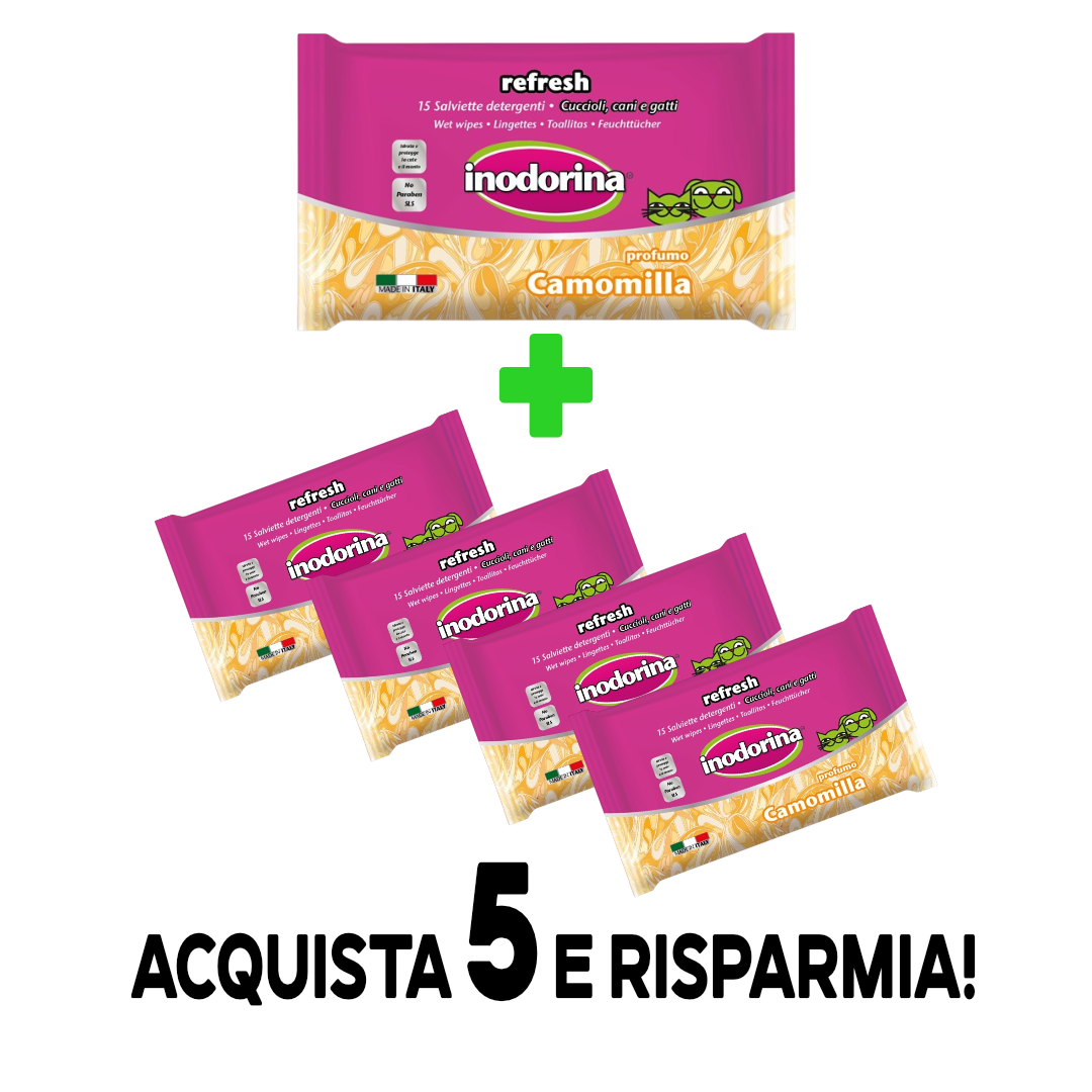 Inodorina salviette refresh occhi e orecchie 15 pz