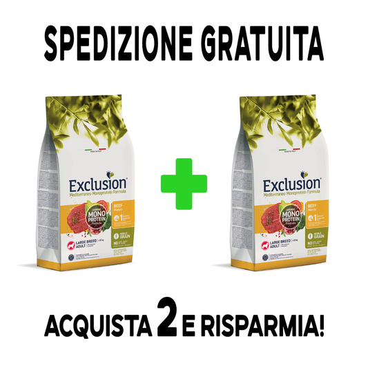 Exclusion Mediterraneo Monoprotein Dog Large Adult Beef 12 Kg