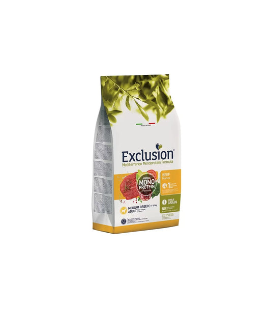 Exclusion mediterraneo adult medium breed manzo 3 kg e 12 kg