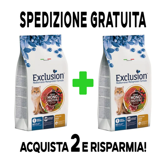 Exclusion Mediterranean sterilized cat - beef - 12 kg