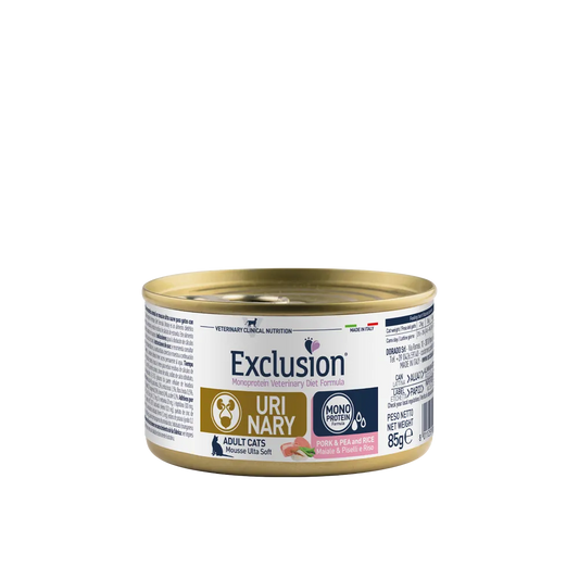 Exclusion Urinary Adult Cats Pork Rice and Peas 85 gr 