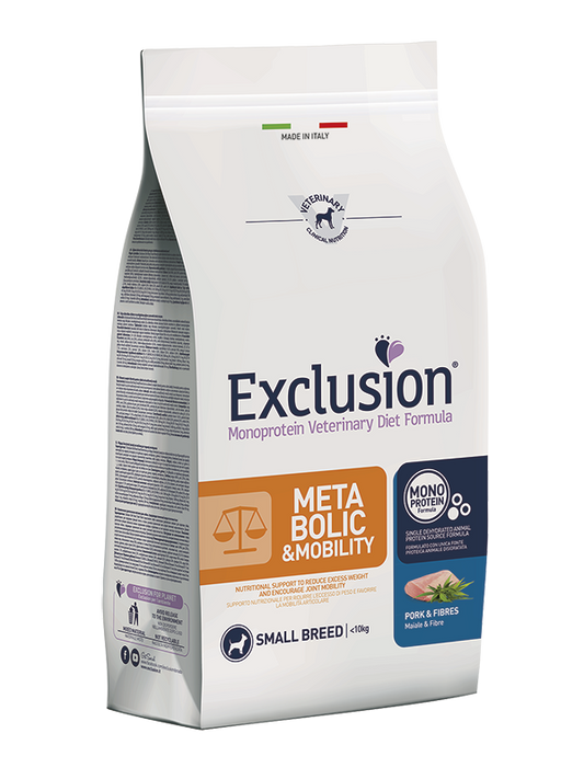 EXCLUSION MONOPROTEIN VET DIET METABOLIC &amp; MOBILITY PORK &amp; FIBERS SMALL BREED 2 kg 