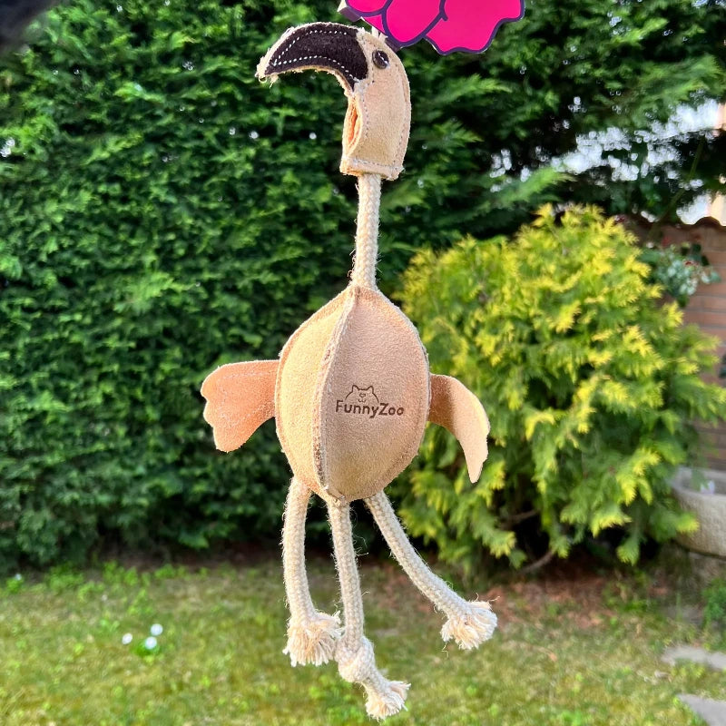 FunnyZoo - Flamingo in suede and coconut fiber padding