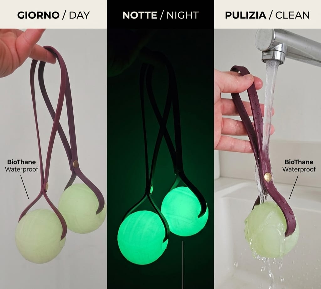 Pallina Luminosa per Cani in BioThane con Guida Giochi in Casa [OMAGGIO]