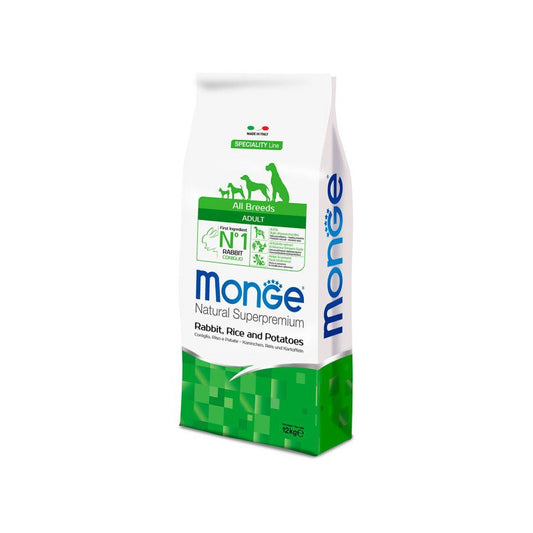 Monge Superpremium All Breeds Adult - 12 kg - Rabbit with Rice and Potatoes