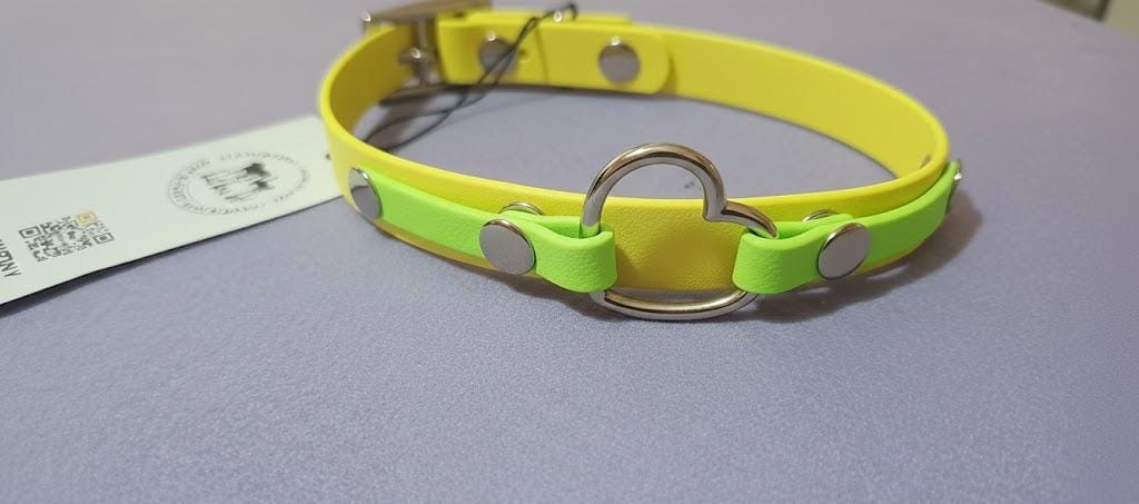 Collare Heart  - artigianale   - personalizzabile, fino a 2 colori - in biothane