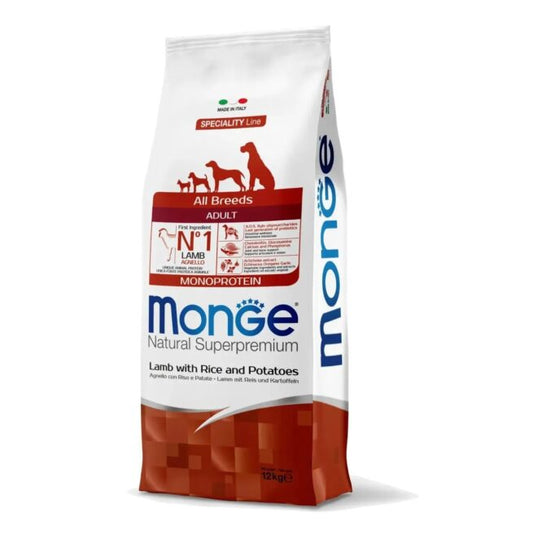 Monge Superpremium All Breeds Adult - 12 kg - Lamb with Rice and Potatoes