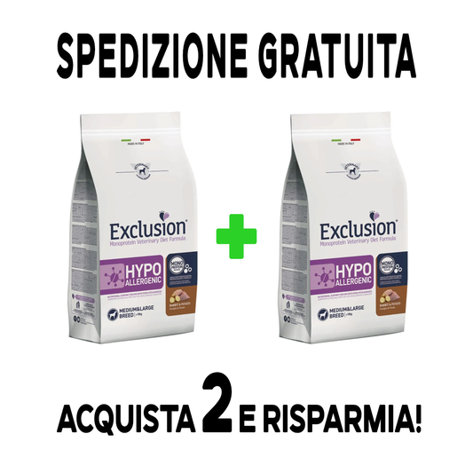 Exclusion Hypoallergenic - Rabbit and Potatoes 12 kg - Adult
