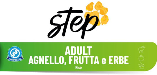 Step agnello frutta ed erbe - monoproteico  - 15 kg - adult