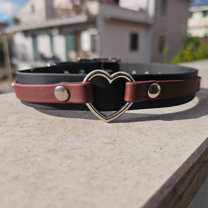 Collare Heart  - artigianale   - personalizzabile, fino a 2 colori - in biothane