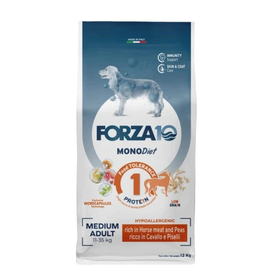 FORZA 10 SECCO CANE MEDIUM DIET AL CAVALLO E PISELLI 12KG