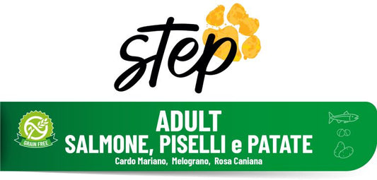 Step grain free -adult -15 kg salmone , piselli e patate
