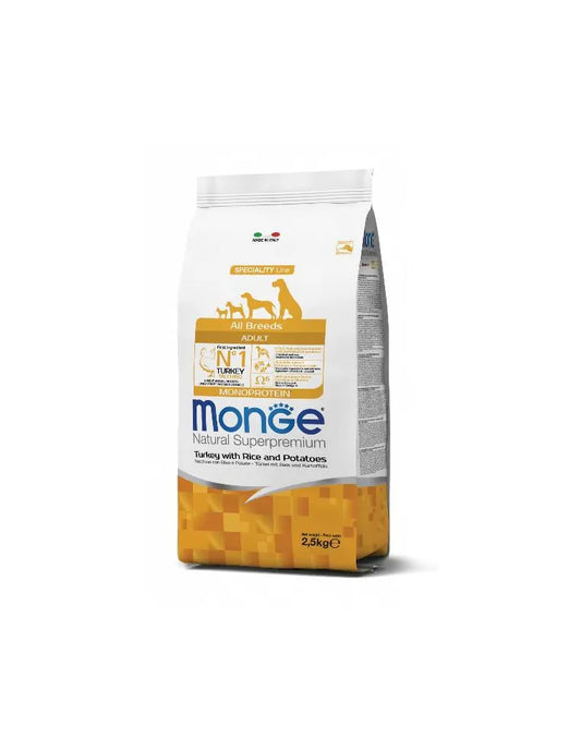 Monge Superpremium All Breeds Adult - 12 kg - Turkey with Rice and Potatoes