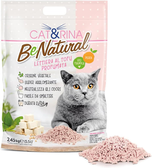 Cat&Rina BeNatural, lettiera per gatti al tofu agglomerante di origine vegetale.