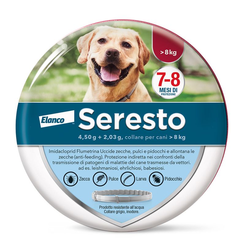 Seresto collare antiparassitario cani grandi +8Kg regolabile fino a 70 cm