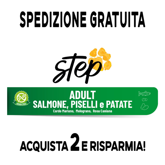 STEP - Grain free - SALMON PEAS AND POTATOES - made in Italy