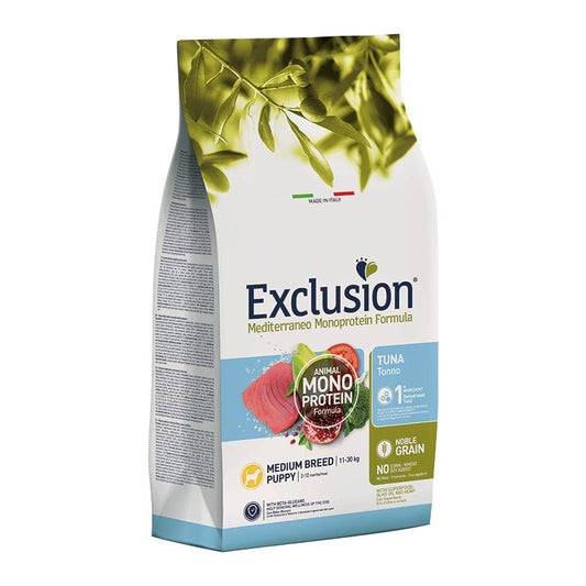 Exclusion Mediterraneo Puppy Medium al tonno 3 kg e 12 kg